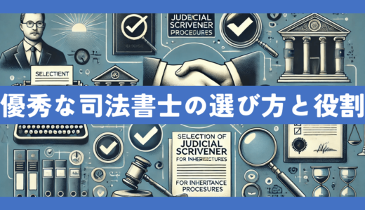 相続手続きにおける優秀な司法書士の選び方：役割と業務範囲についても徹底解説